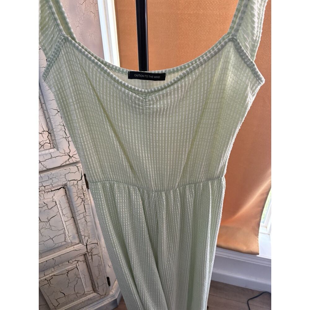 Caution to The Wind Women's Striped Jumpsuit Size M Wide Leg Ruffle Sleeve Soft - Picture 4 of 5